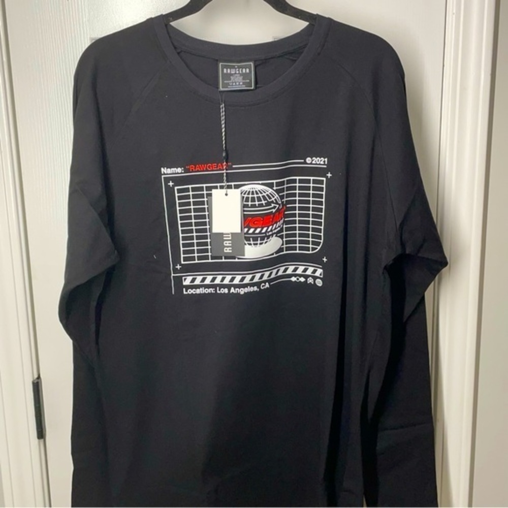 Raw Gear T Shirt Zoo Activewear Long Sleeve Shirt  Crew Pullover Tee Gym Fitness
